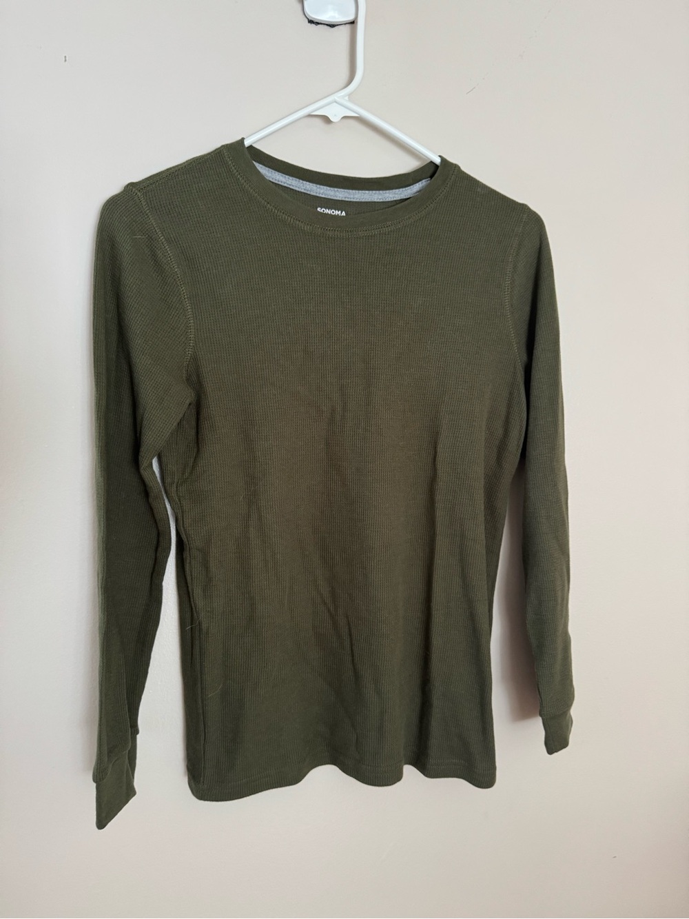 Sonoma Olive Crewneck Supersoft Thermal Top Sz L